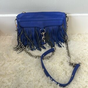 Blue fringe Rebecca Minkoff crossbody bag